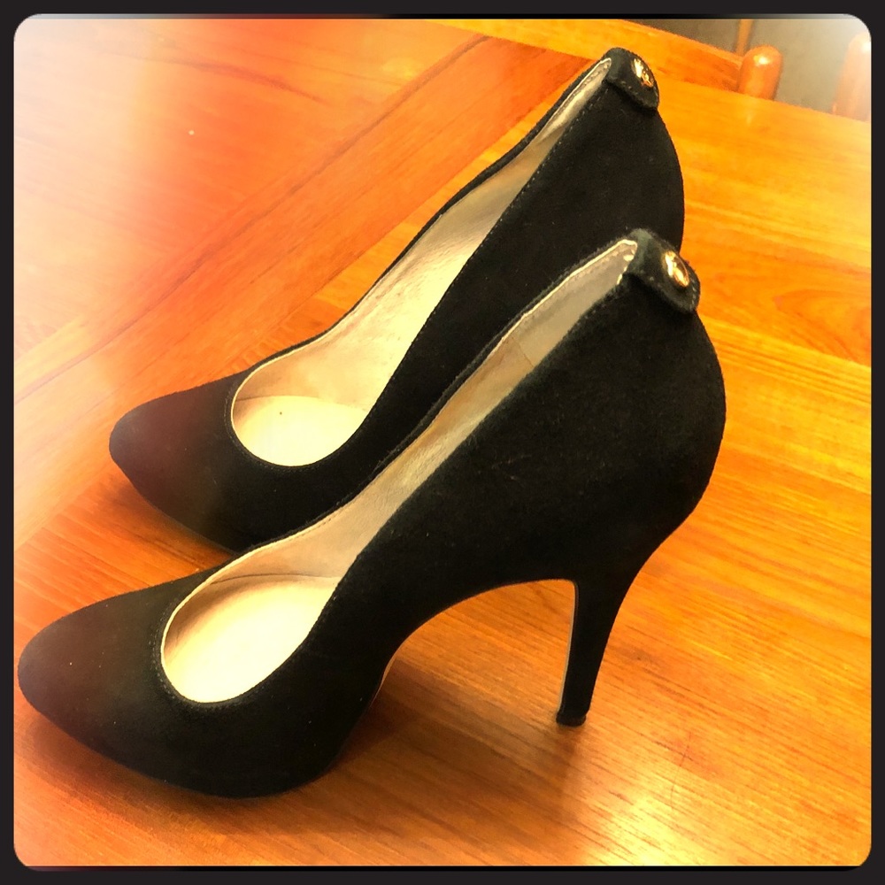 Michael Kors Black Leather Wedged Pump